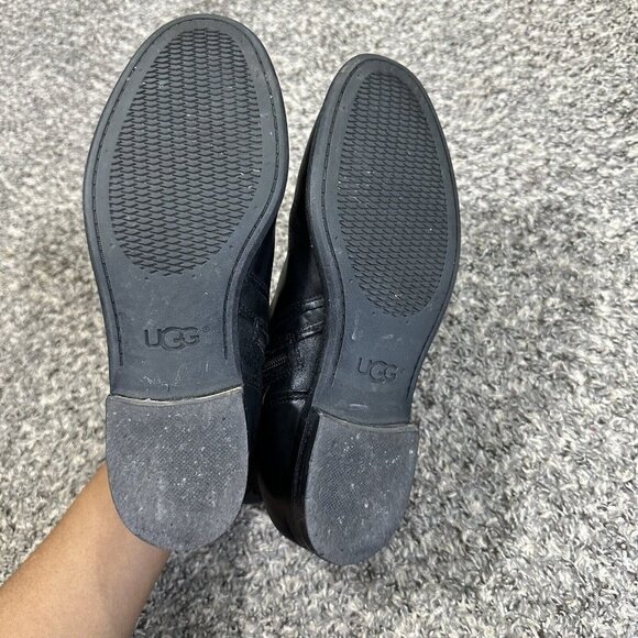 Ugg Australia 1008677 Demi Black Leather Side Zip Ankle Boot Womens Size US 7 - Picture 4 of 12